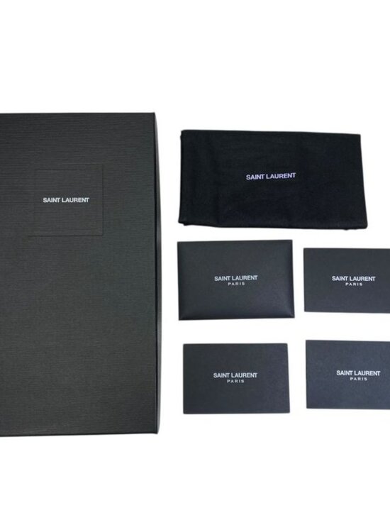 Saint Laurent Paris Chain Pochette Pouch Clutch Leather Gold Black Sophisticatio main image 1